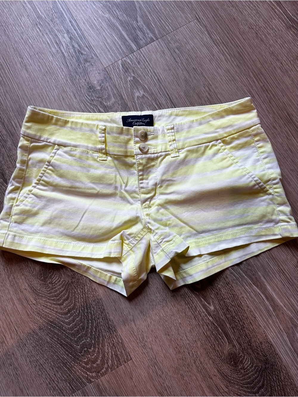 American Eagle Outfitters Neon Yellow Striped Women’s Jean Shorts
